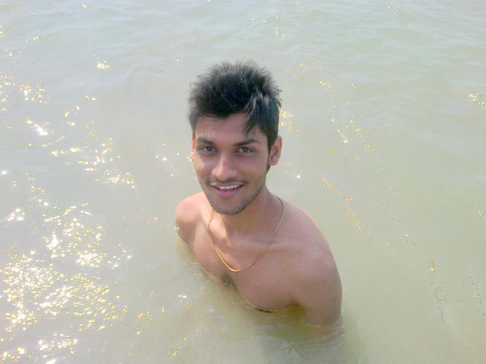 Anshu Dikshant at Sarayu (Ghaghara) River in Rajpur, Siwan (Bihar)